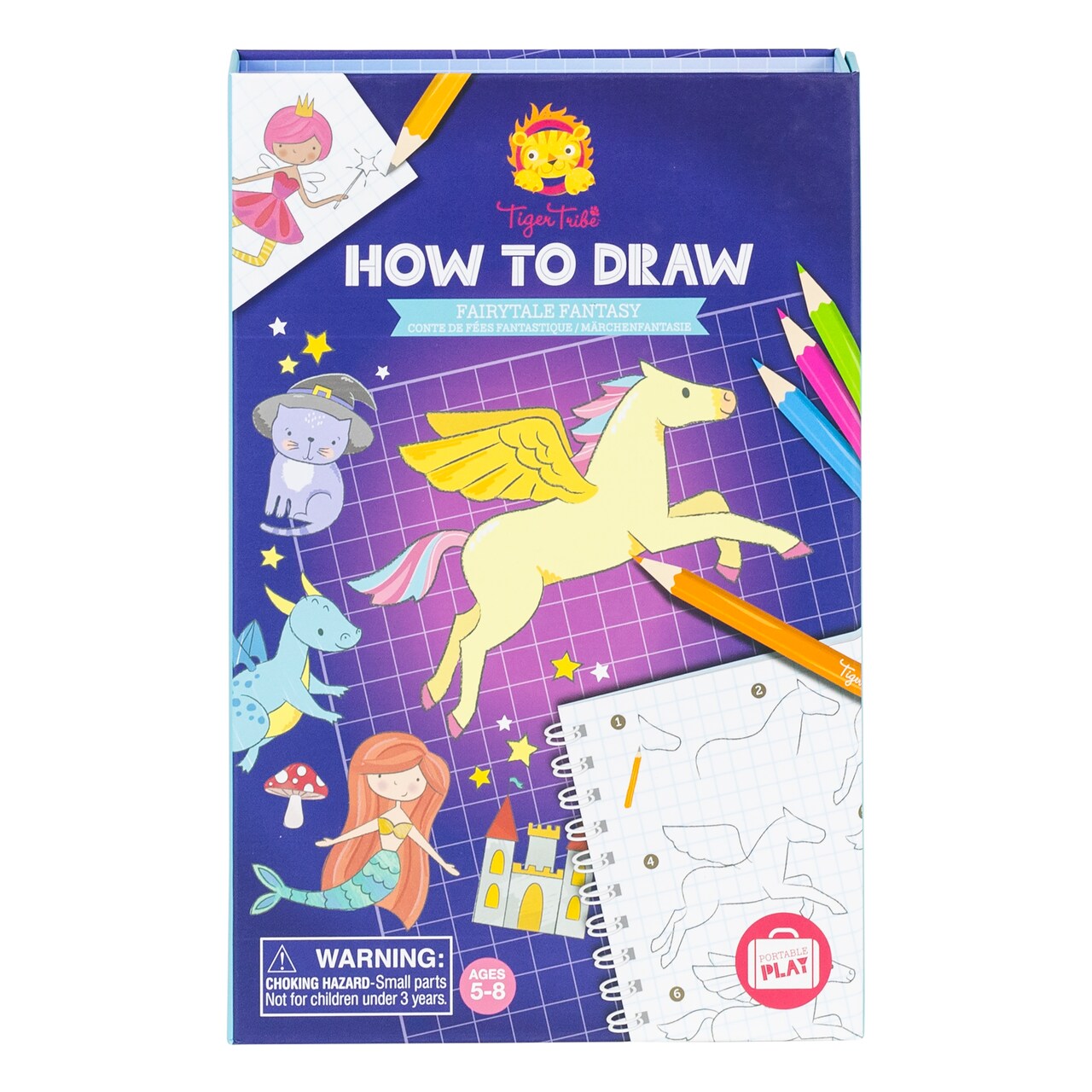 Tiger Tribe: How to Draw - Fairytale Fantasy - Creative Artistic Set, Step-By-Step Guide, Color Pencils, Art Sketch Pad, Store Inside Case, Kid Age 5+